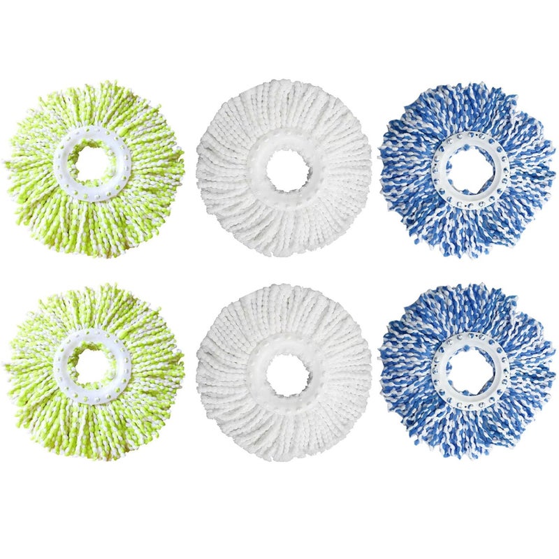 Rinakou 6 Pack Spin Mop Refill Pads Compatible with SIMPLI-Magic 79349 79117 979193 79229 Spin Mop Cleaning System, Part No.79161 - Image 1